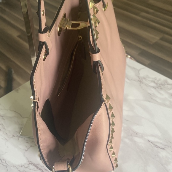 🇮🇹VALENTINO GARAVANI VITELLO ROCKSTUD Bag/Tote in ROSE WATER with COA & insert - Picture 14 of 16